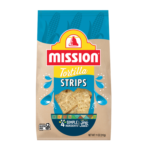 Mission Strips White Corn Tortilla Chips, Bag - 11 Ounce