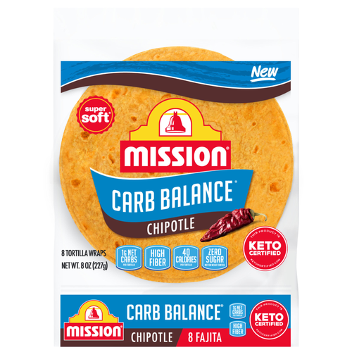 Mission Carb Balance Chipotle Flour Tortillas, Fajita Size - 8 Ounce