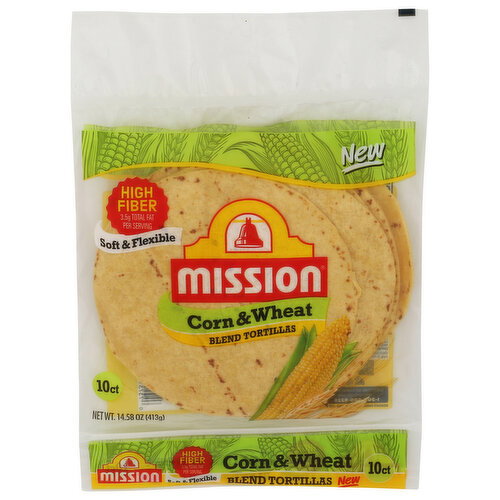 Mission Flour Corn & Wheat Blend Tortillas - 1.458 Ounce - 10 Count