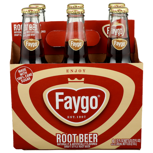 Faygo Draft Style Root Beer - 12 Fluid Ounce - 6 Count Image 1 of 4