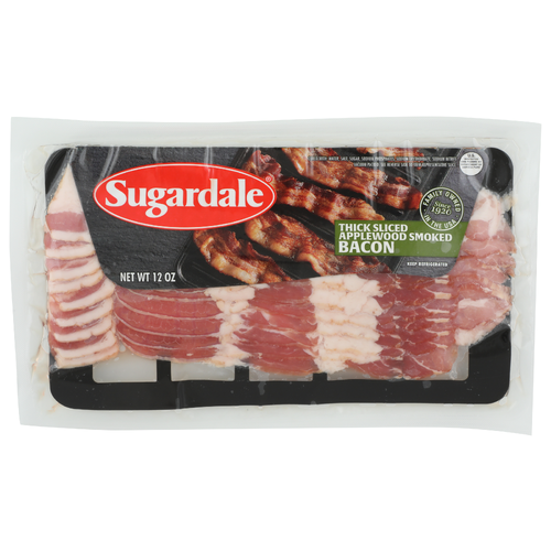 Sugardale Thick Sliced Applewood Smoked Bacon - 12 Ounce Image 1 of 4