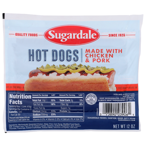 Sugardale Hot Dogs - 12 Ounce