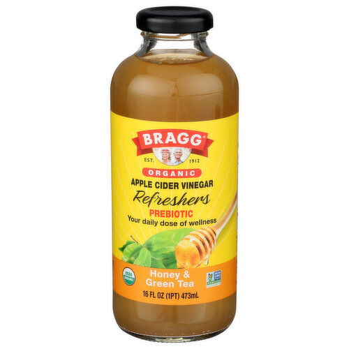 Bragg Honey Green Tea Refresher Apple Cider Vinegar & Honey - 16 Fluid Ounce