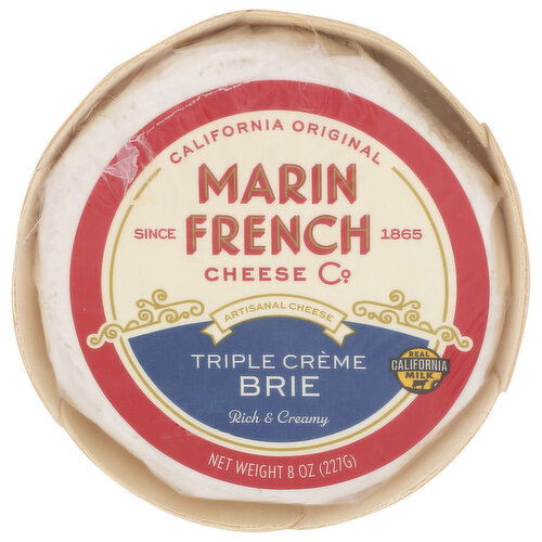 MARIN FRENCH CHEESE Sweet Cream Cream & Delicate Tang Of Rind Soft-Ripened 6 Triple Crème Brie - 8 Ounce
