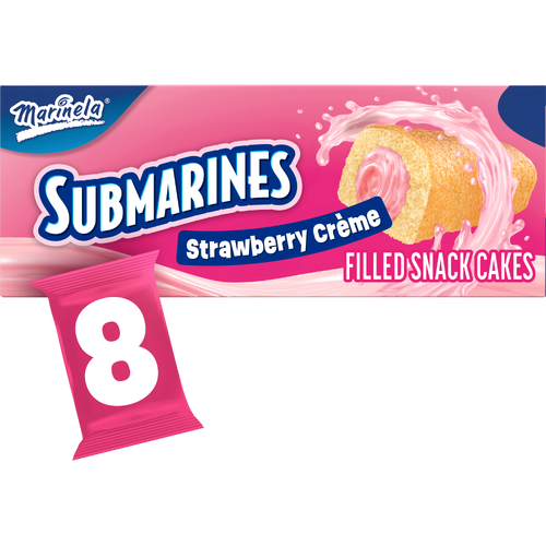 Marinela Submarines Strawberry Crème Filled Snack Cakes - 9.84 Ounce