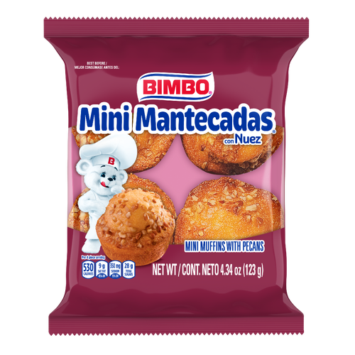 Bimbo Mini Mantecadas Con Nuez Muffins, , Each Pecan Bag - 4.34 Ounce