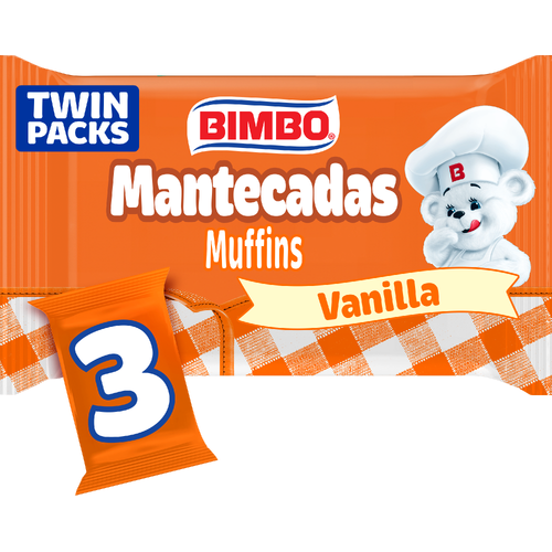 Bimbo Mantecadas Vanilla Muffins, , Bag - 11.1 Ounce
