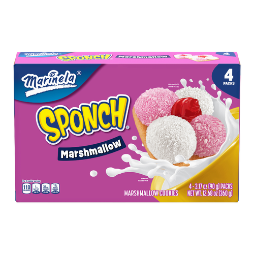 Marinela Sponch Marshmallow And Strawberry Coconut Cookies, 4 Packs, Multipack - 12.68 Ounce Image 1 of 2