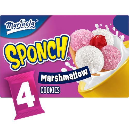 Marinela Sponch Crispy Cookies Topped With Marshmallow & Coconut - 12.68 Ounce