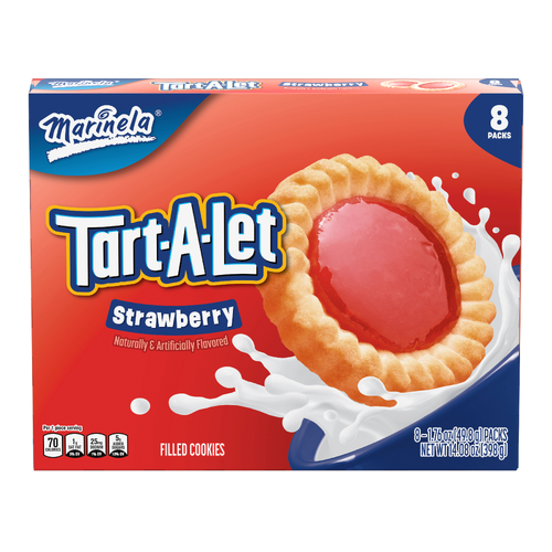 Marinela Tart-A-Let Strawberry Filled Cookies, 8 Packs, Tart Multipack - 14.08 Ounce Image 1 of 2