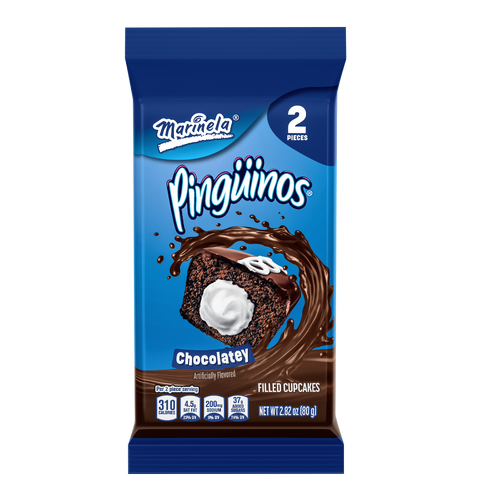 Marinela Pingüinos Chocolatey Filled Cupcakes, , Crème-Filled Chocolate Snack Cakes, Bag - 2.82 Ounce Image 1 of 2