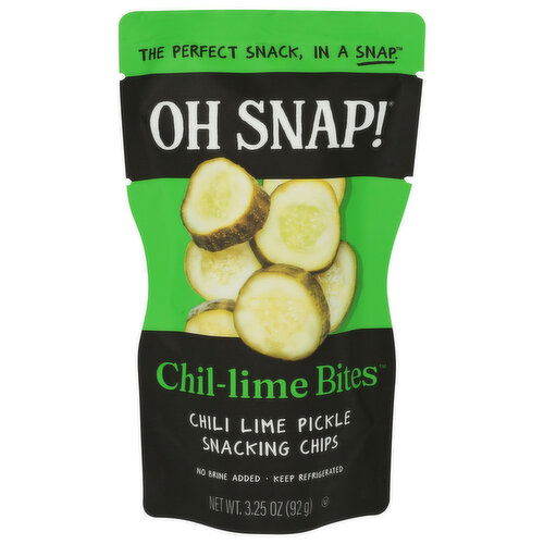 OH SNAP! Chil-Lime Bites Pickle Snacking Chips - 3.25 Ounce