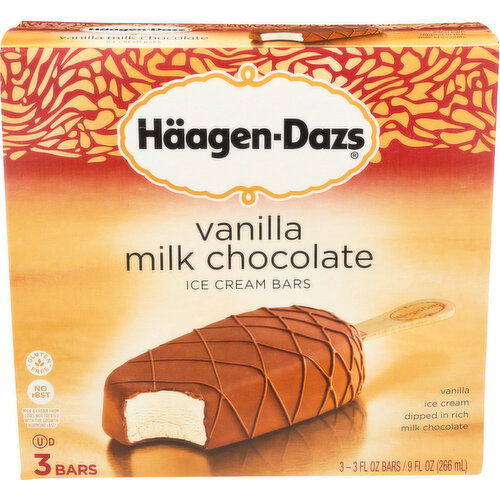 Haagen-Dazs Ice Cream Bars Vanilla Milk Chocolate - 3 Fluid Ounce - 3 Count