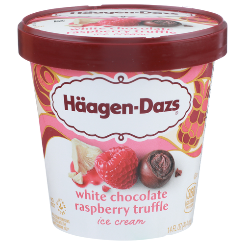 Haagen-Dazs White Chocolate Raspberry Truffle Ice Cream - 14 Fluid Ounce