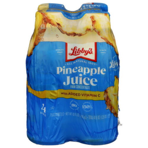 LIBBY's 100% Pure Pineapple Juice - 10 Fluid Ounce - 4 Count