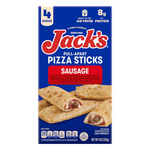 Jack's Pull-Apart Sausage Pizza Sticks Extra Large Frozen Snack Rolls - 8 Ounce