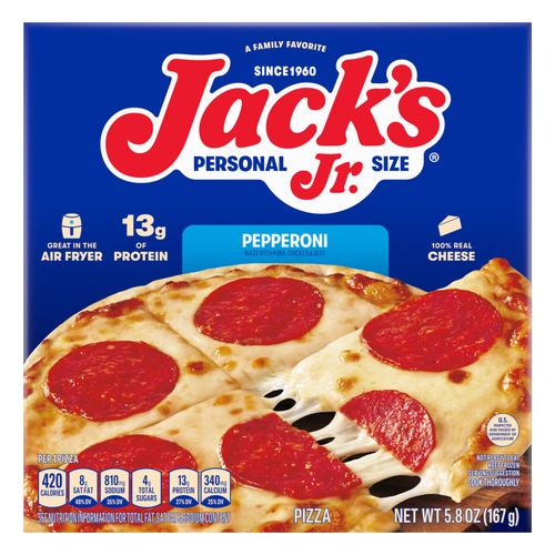 Jack's Jr Personal Size Pizza, Thin Crust Pepperoni Frozen Pizza - 5.8 Ounce Image 1 of 2