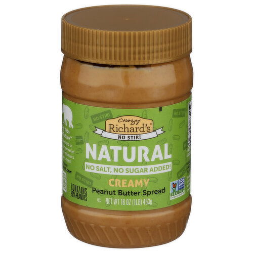 Crazy RICHARD's Creamy Peanut Butter Natural No Stir - 16 Ounce