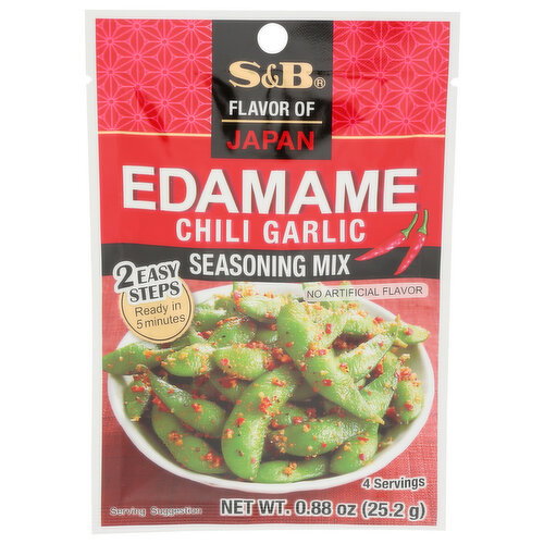 S&B Seasoning Edamame Chili Garlic - 0.22 Ounce - 4 Count Image 1 of 4