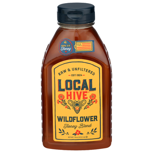 Local Hive Authentic Wildflower Straight From The Of United States Beekeepers Raw & Unfiltered Honey - 16 Ounce