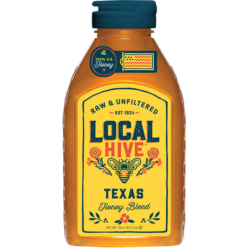 Local Hive Texas Blend Raw & Unfiltered Honey - 16 Ounce