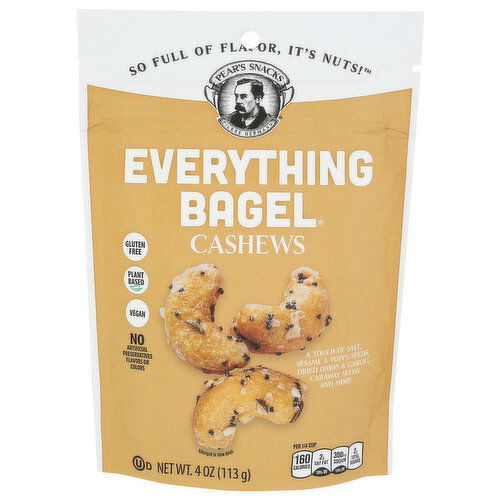 Pear's Snacks Everything Bagel Cashews - 4 Ounce