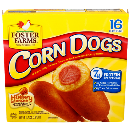 Foster Farms Honey Crunchy Flavor Corn Dogs - 2.67 Ounce - 16 Count