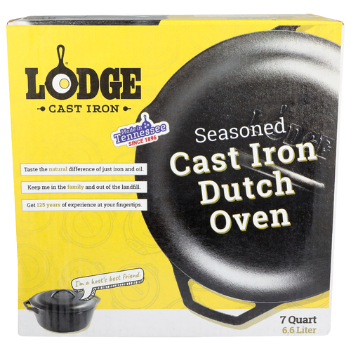 Lodge Cast Iron Seasoned Dutch Oven - 7 Quart