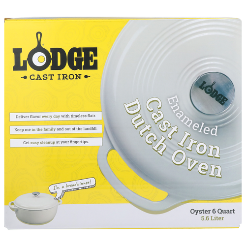 Lodge Cast Iron Enamel Dutch Oven - 5.6 Quart