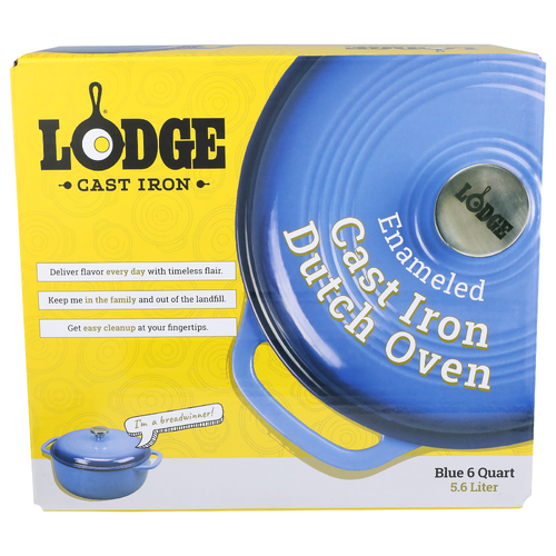 Lodge Cast Iron Blue Enameled Dutch Oven - 5.6 Quart