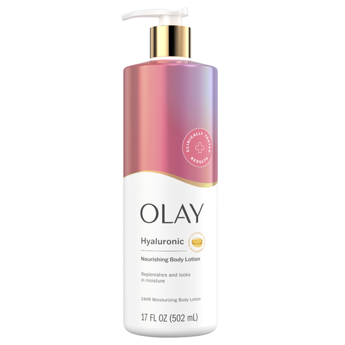 Olay Nourishing & Hydrating Body Lotion With Hyaluronic Acid, Pump - 17 Ounce