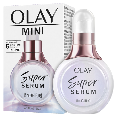 Olay Super Serum Vitamin C & E, Niacinamide, Collagen Peptide, Aha Trial Size, Glowing Skin Care For Face Brightening, Hydrating, Firming, Evens Tone, Smooths Fine Lines - 0.4 Ounce