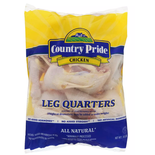 Country Pride Chicken Leg Quarters Thighs Or Drumsticks May Be Added To Make Weight - 10 Pound