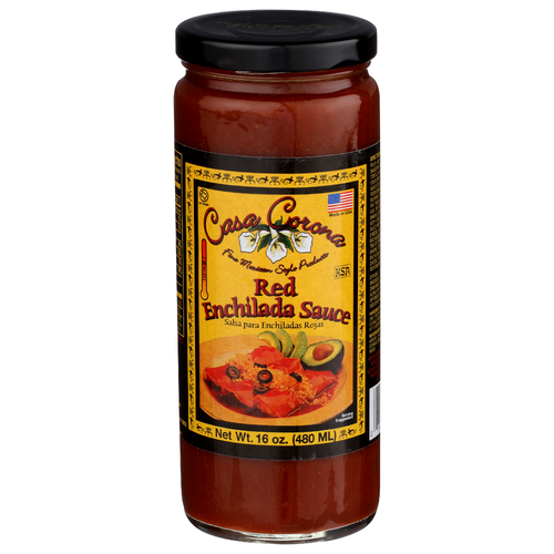 CLAUDE'S Chile Red Medium Liquid Casa Corona Enchilada Sauce - 16 Ounce
