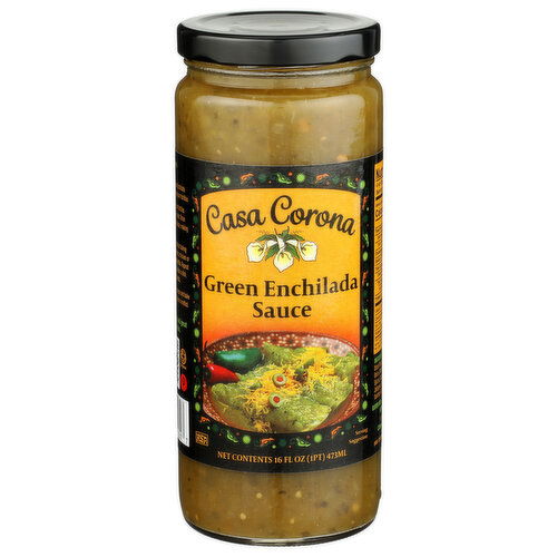 CLAUDE'S Chile Green Medium Liquid Casa Corona Greeen Enchilada Sauce - 16 Fluid Ounce