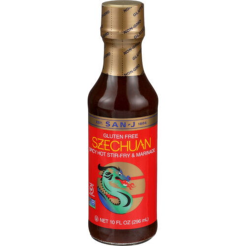 San-J Cooking Sauce Szechuan - 10 Fluid Ounce