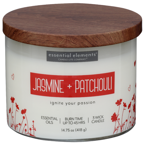 RUGGED & REFINED Jasmine & Patchouli 3 Wick Candle - 14.75 Ounce