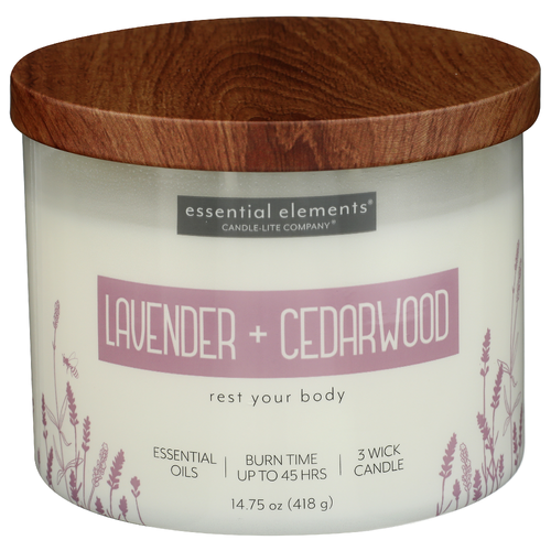 RUGGED & REFINED Lavender & Cedarwood 3 Wick Candle - 14.75 Ounce