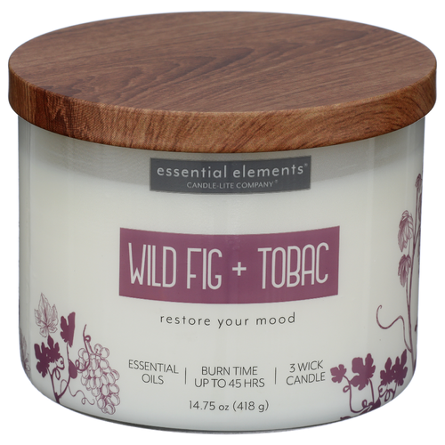 RUGGED & REFINED Wild Fig & Tobac 3 Wick Candle - 14.75 Ounce