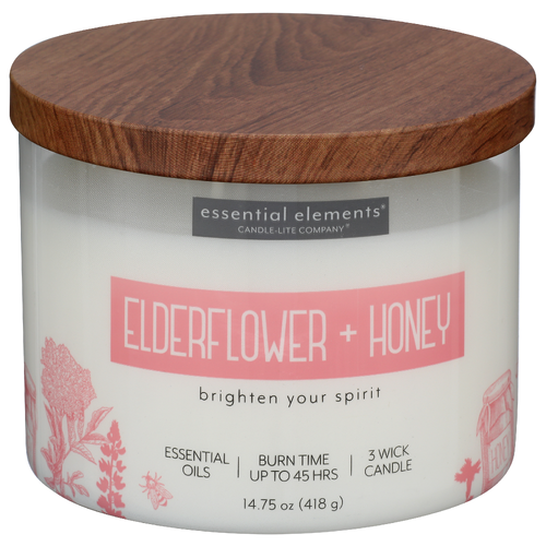 RUGGED & REFINED Elderflower & Honey 3 Wick Candle - 14.75 Ounce