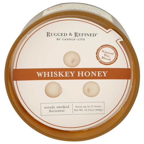 RUGGED & REFINED Whiskey Honey 3 Wick Candle - 16.25 Ounce