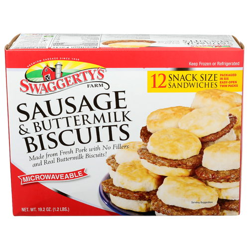 Swaggerty's Farm Sausage & Buttermilk Biscuits Sandwiches - 3.2 Ounce - 6 Count