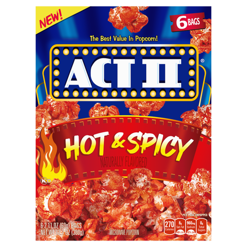 ACT II Hot And Spicy Flavor Microwave Popcorn, Bags - 12.7 Ounce