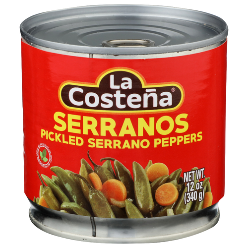 La Costena Pickled Serrano Peppers Serranos - 12 Ounce