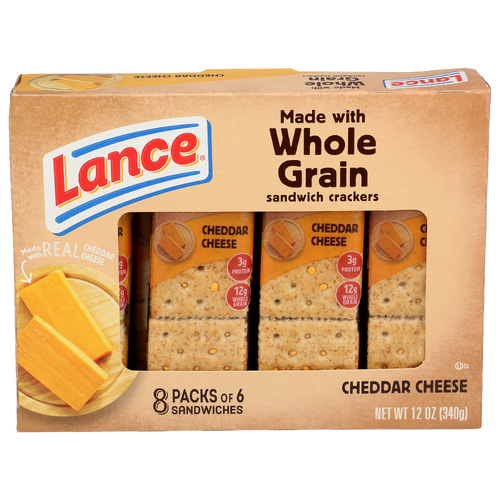 Lance Cheddar Cheese Sandwich Crackers - 1.5 Ounce - 8 Count Image 1 of 4