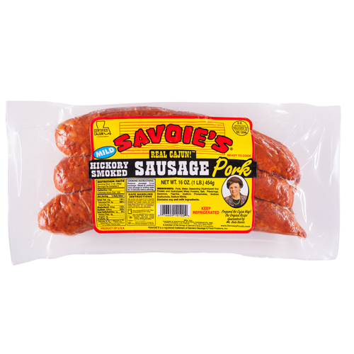 SAVOIE's Real Cajun Smoked Pork Mild Sausage - 16 Ounce