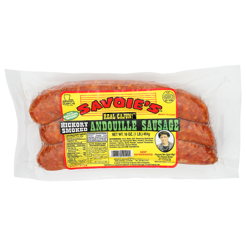 Savoie's Hickory Smoked Real Cajun! Andouille Sausage - 16 Ounce