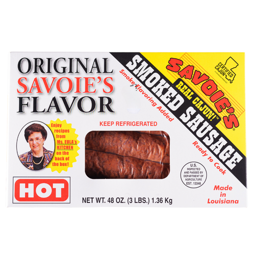 Savoie's Hot Smoked Mixed Sausage - 48 Ounce