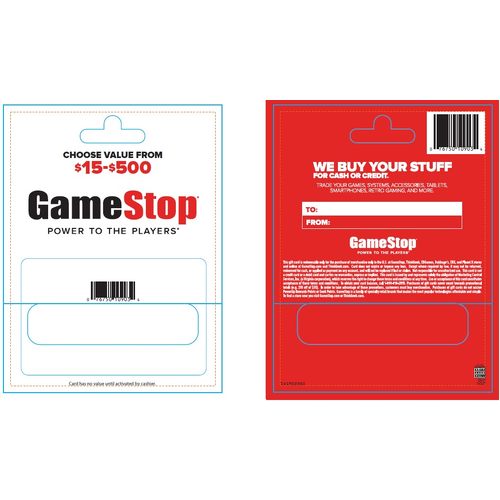 Gamestop $15-500 - 1 Each