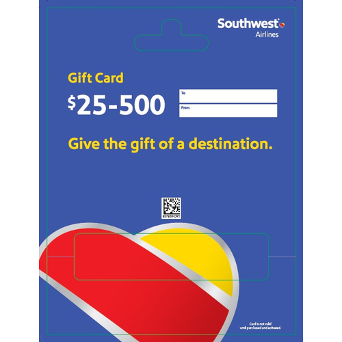 Southwest Airlines $25-500 - 1 Each
